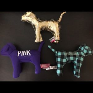 💗🐕 3 Victoria’s Secret Pink Plush Dogs 🐕💗